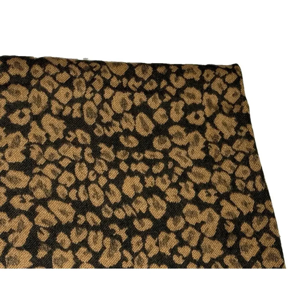 Brown Tan Animal Print Throw Blanket Accent Quilt Cover Leopard Fringe Trim Soft
